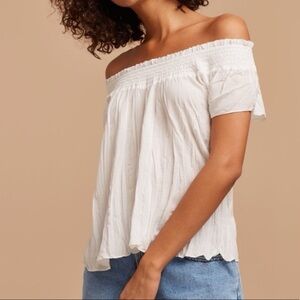 Aritzia Talula Off-Shoulder Floral Blouse Top (Small)